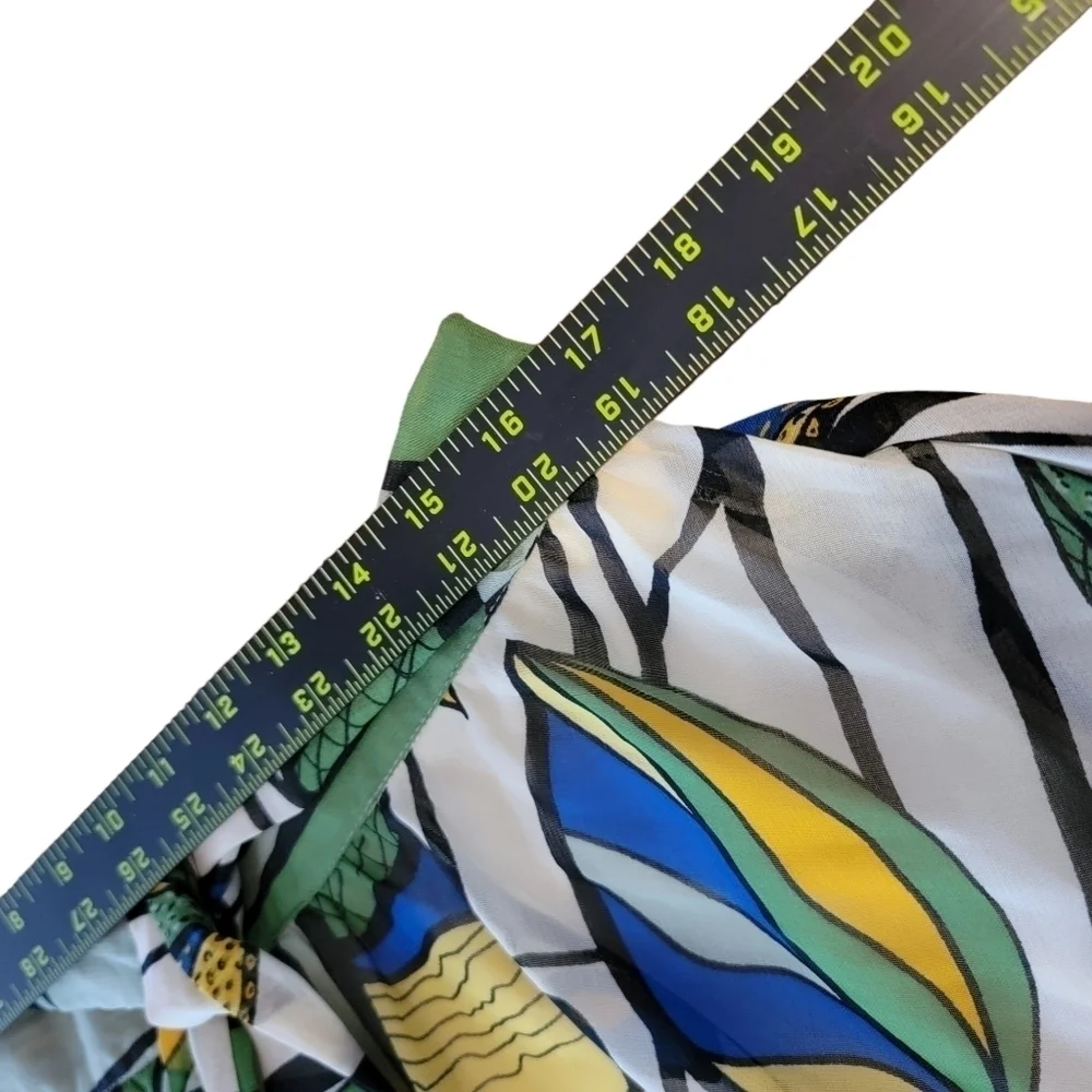 Live 4 Truth Bright Abstract Skirt Size XL Geen leaf yellow T31 - Picture 4 of 8
